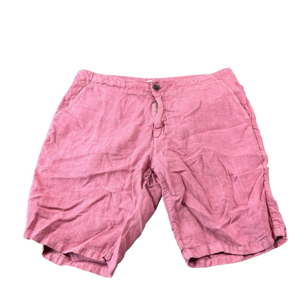 Luca Faloni Pink Pure Linen Men's Chino Short Luxury Size 36